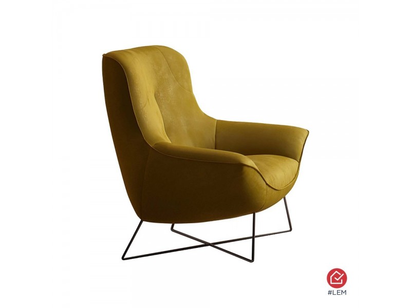 Fauteuil design Ico en tissu 