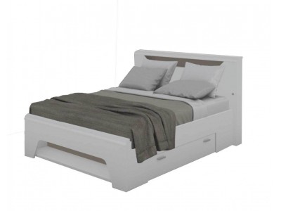 MULTY - Cadre de lit avec tiroirs pour rangement 140 x 190 cm 